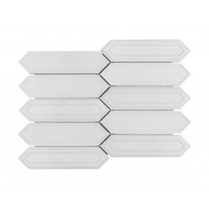 Picket Dorian Grey Mosaic Tile (4.8cm x 19.8cm) 35.3cm x 25.5cm