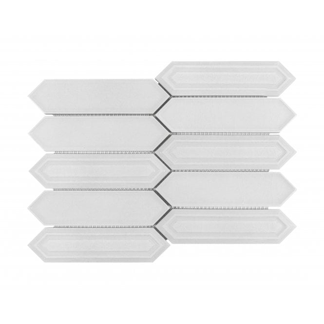 Picket Dorian Grey Mosaic Tile (4.8cm x 19.8cm) 35.3cm x 25.5cm
