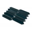 Picket Peacock Blue Mosaic Tile (4.8cm x 19.8cm) 35.3cm x 25.5cm