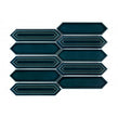 Picket Peacock Blue Mosaic Tile (4.8cm x 19.8cm) 35.3cm x 25.5cm