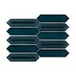 Picket Peacock Blue Mosaic Tile (4.8cm x 19.8cm) 35.3cm x 25.5cm