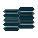 Picket Peacock Blue Mosaic Tile (4.8cm x 19.8cm) 35.3cm x 25.5cm