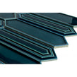Picket Peacock Blue Mosaic Tile (4.8cm x 19.8cm) 35.3cm x 25.5cm
