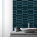 Picket Peacock Blue Mosaic Tile (4.8cm x 19.8cm) 35.3cm x 25.5cm
