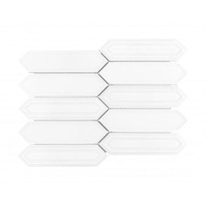 Picket White Mosaic Tile ( 4.8cm x 19.8cm) 35.3cm x 25.5cm