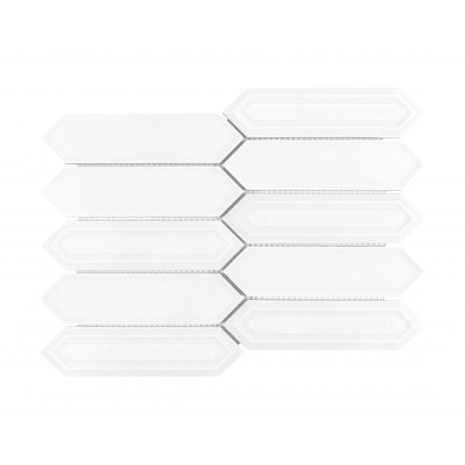 Picket White Mosaic Tile ( 4.8cm x 19.8cm) 35.3cm x 25.5cm