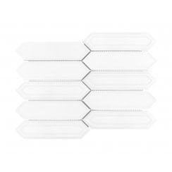 Picket White Mosaic Tile ( 4.8cm x 19.8cm) 35.3cm x 25.5cm