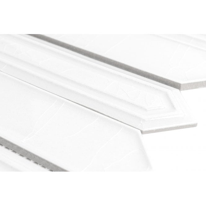 Picket White Mosaic Tile ( 4.8cm x 19.8cm) 35.3cm x 25.5cm