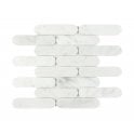 Pill Carrara White Marble (3.5cm x 15cm) 30cm x 29cm Mosaic Tile