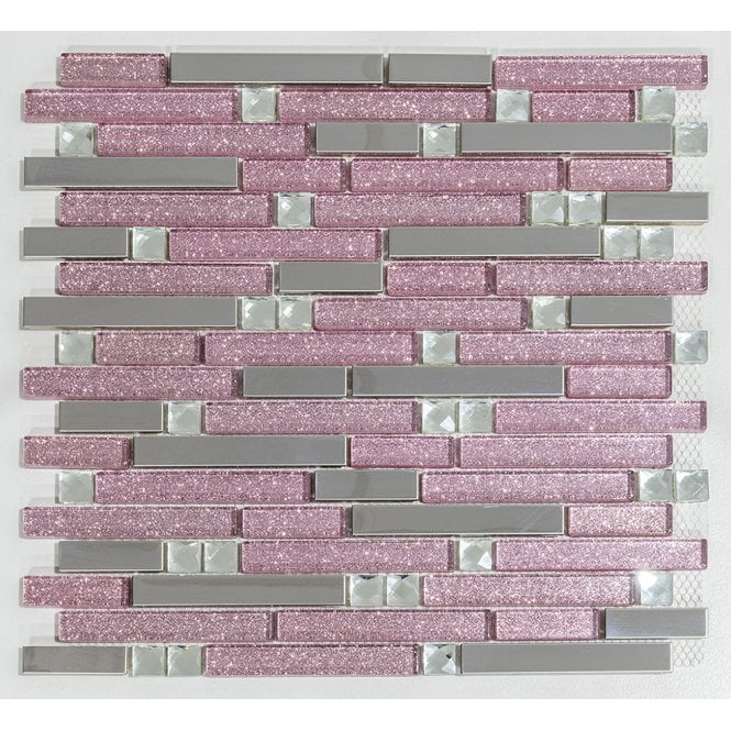 Pink Glitter 30cm x 30cm Mosaic Tile