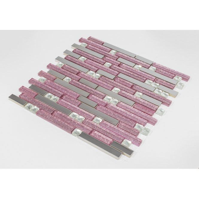 Pink Glitter 30cm x 30cm Mosaic Tile