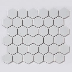Pixel Hexagon Matt White 32.5cm x 28.1cm (5.1 cm x 5.9cm) Mosaic Tile