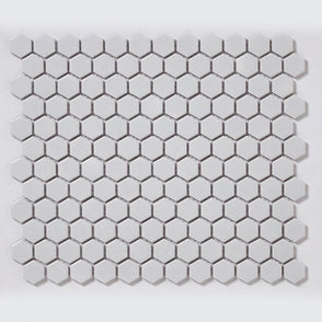 Pixel Hexagon White Gloss 30cm x 26cm (2.3cm x 2.3cm) Mosaic Tile