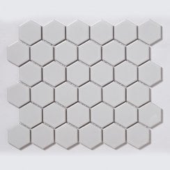 Pixel Hexagon White Gloss 32.5cm x 28.1cm (5.1 cm x 5.9cm) Mosaic Tile