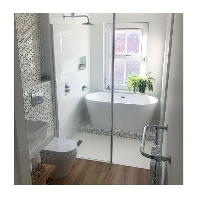 Pixel Hexagon White Gloss 32.5cm x 28.1cm (5.1 cm x 5.9cm) Mosaic Tile