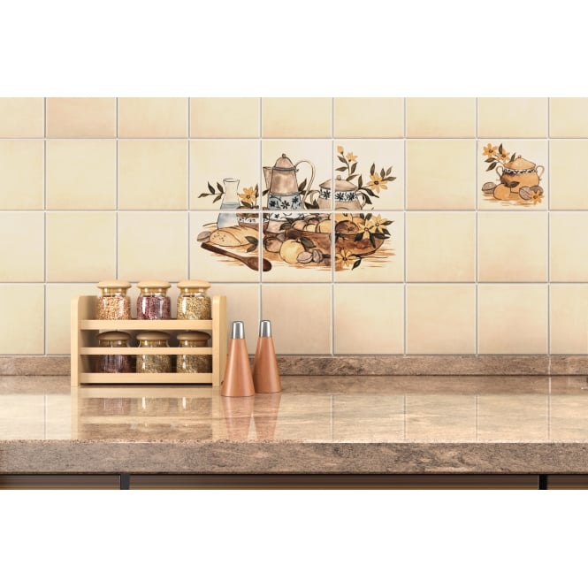 Plain Ivory 15cmx x 15cm Wall & Floor Tile