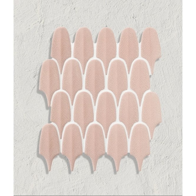 Plume Blush Pink 30.5cm x 26.9cm (1.5cm x 11.5cm) Mosaic Tile