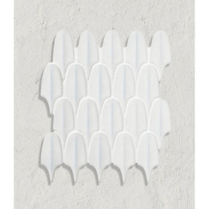 Plume Cotton White 30.5cm x 26.9cm (1.5cm x 11.5cm) Mosaic Tile