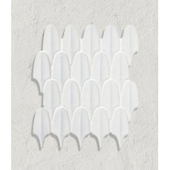 Plume Cotton White 30.5cm x 26.9cm (1.5cm x 11.5cm) Mosaic Tile
