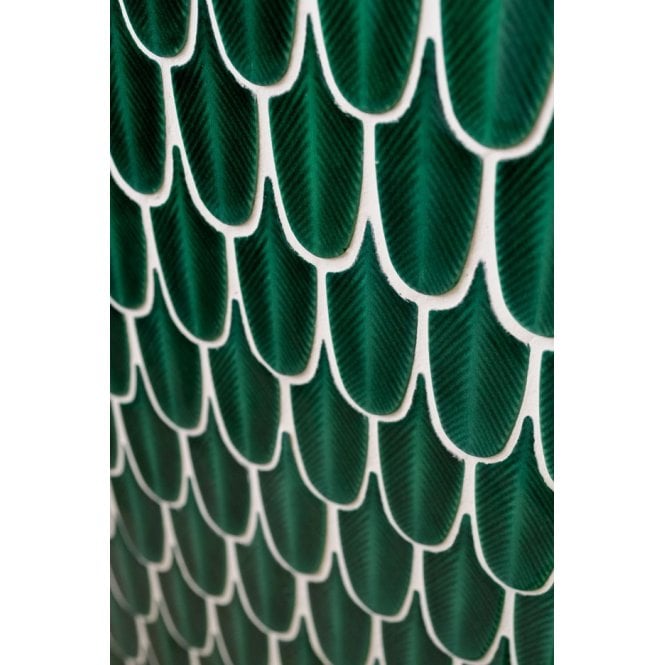 Plume Emerald Green 30.5cm x 26.9cm (1.5cm x 11.5cm) Mosaic Tile