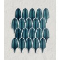 Plume Verdi Blue 30.5cm x 26.9cm (1.5cm x 11.5cm) Mosaic Tile