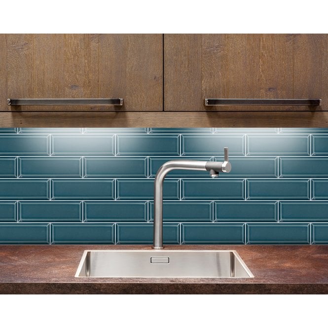 Plush Chinois Blue Crackle Glaze 7.5cm x 22.5cm Wall Tile