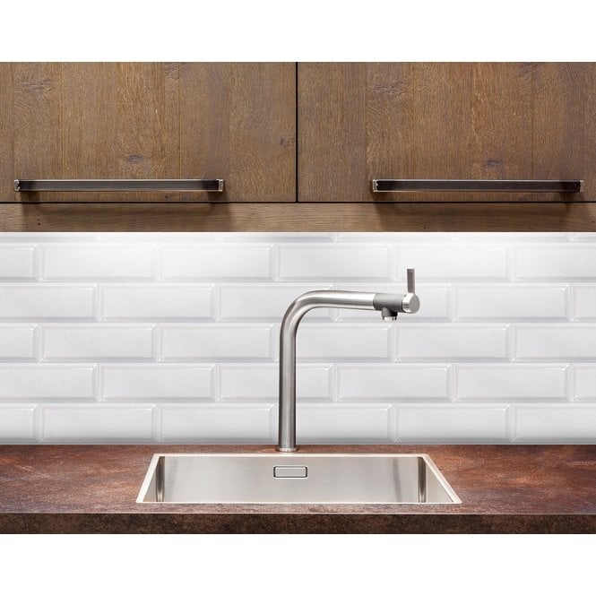 Plush Metro Crackle Ice White 7.5cm x 22.5cm Wall Tile
