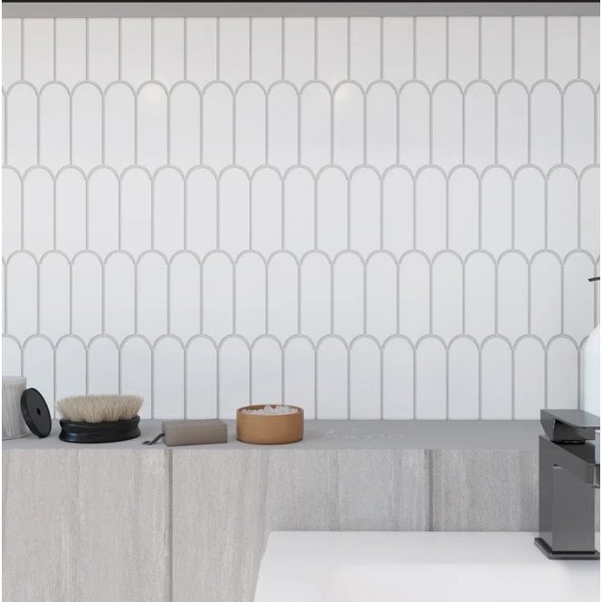 Popsicle White Matt 7.2cm x 19.5cm Wall Tile