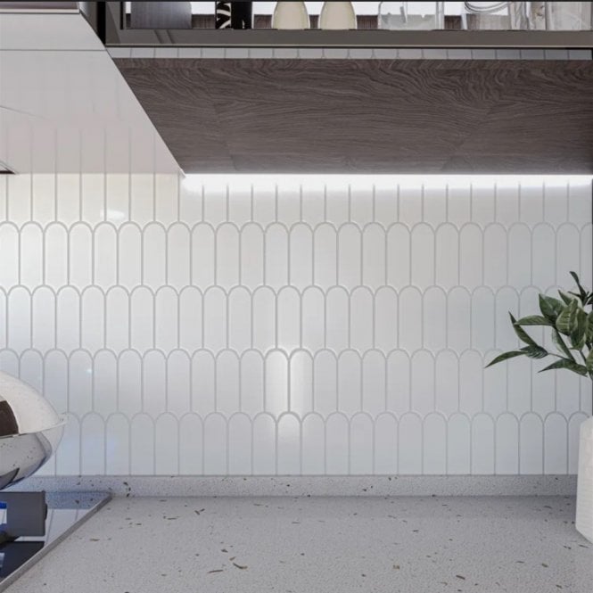 Popsicle White Matt 7.2cm x 19.5cm Wall Tile