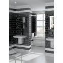 Vives Premium Metro Brick Gloss Shadow Black 10cm x 20cm Wall Tile