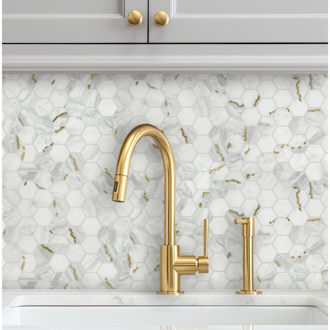 Prestige Bone Gold 32.4cm x 33.2cm Mosaic Tile