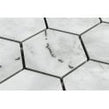 Prestige Hexagon Lux Carrara Mosaic (7.3cm x 7.3cm) 26.7cm x 27.8cm Wall & Floor Tile