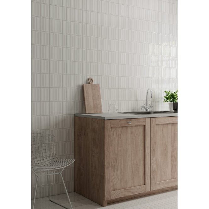 Prisma White Glossy 15cm x 30cm Wall Tile
