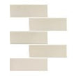 British Ceramic Tile Puddle Glaze Cottage Ivory 5cm x 15cm Wall Tile