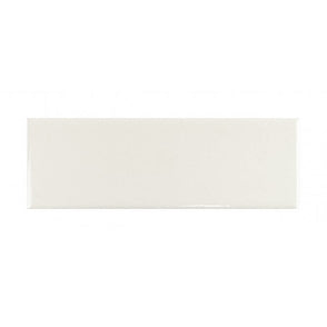 British Ceramic Tile Puddle Glaze Cotton White 5cm x 15cm Wall Tile