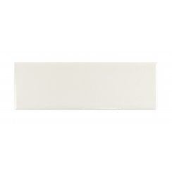 British Ceramic Tile Puddle Glaze Cotton White 5cm x 15cm Wall Tile