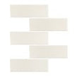 British Ceramic Tile Puddle Glaze Cotton White 5cm x 15cm Wall Tile