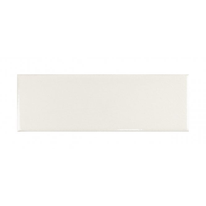 British Ceramic Tile Puddle Glaze Cotton White 5cm x 15cm Wall Tile