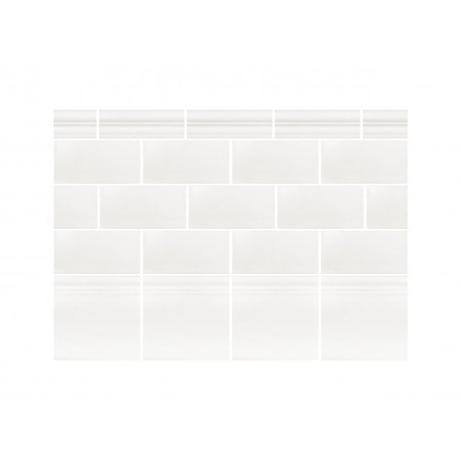 British Ceramic Tile Puddle Glaze Cotton White 7.5cm x 15cm Wall Tile