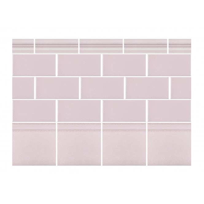 British Ceramic Tile Puddle Glaze English Rose 7.5cm x 15cm Wall Tile