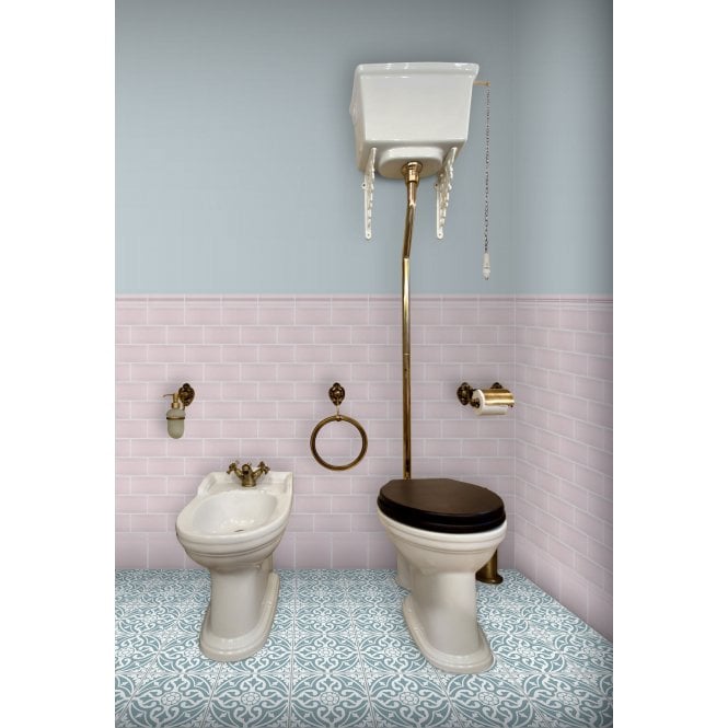 British Ceramic Tile Puddle Glaze English Rose 7.5cm x 15cm Wall Tile