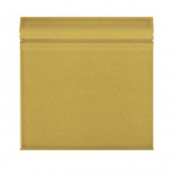 British Ceramic Tile Puddle Glaze Golden Mustard 15cm x 15cm Skirting Tile