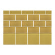 British Ceramic Tile Puddle Glaze Golden Mustard 7.5cm x 15cm Wall Tile