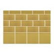 British Ceramic Tile Puddle Glaze Golden Mustard 7.5cm x 15cm Wall Tile