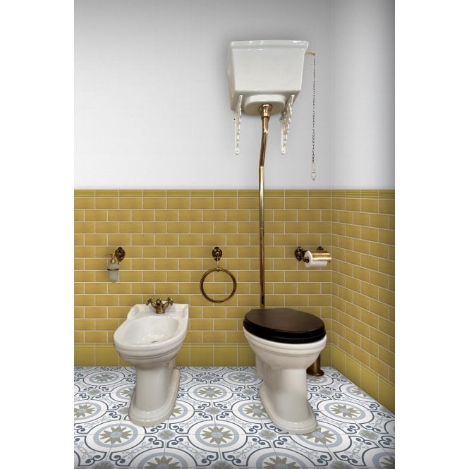 British Ceramic Tile Puddle Glaze Golden Mustard 7.5cm x 15cm Wall Tile