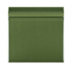 British Ceramic Tile Puddle Glaze Green Apple 15cm x 15cm Skirting Tile