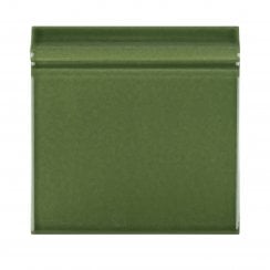 British Ceramic Tile Puddle Glaze Green Apple 15cm x 15cm Skirting Tile