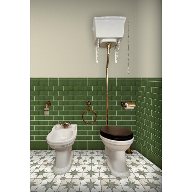 British Ceramic Tile Puddle Glaze Green Apple 15cm x 15cm Skirting Tile