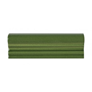 British Ceramic Tile Puddle Glaze Green Apple 5cm x 15cm Border Tile