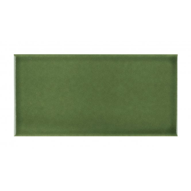 British Ceramic Tile Puddle Glaze Green Apple 7.5cm x 15cm Wall Tile